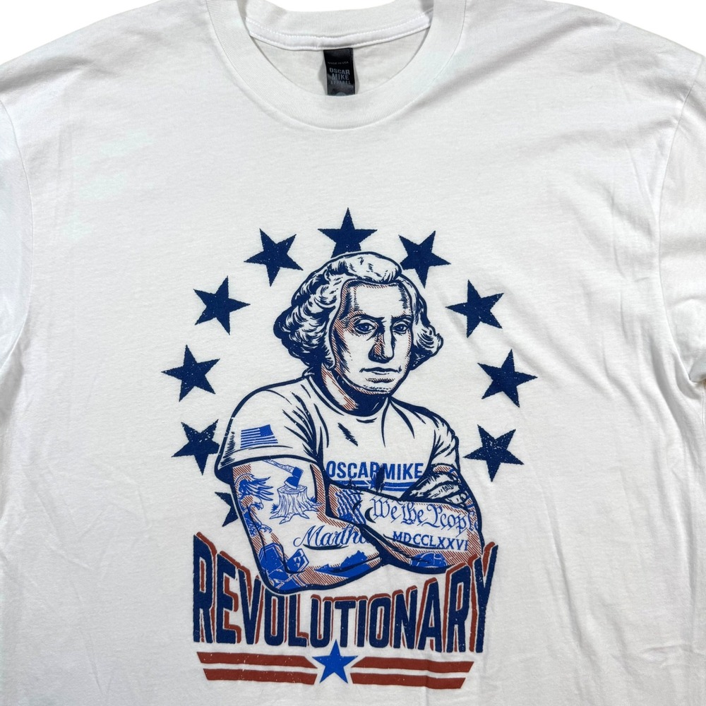 Oscar Mike Military T Shirt Mens Large George Washington Graphic Tee USA